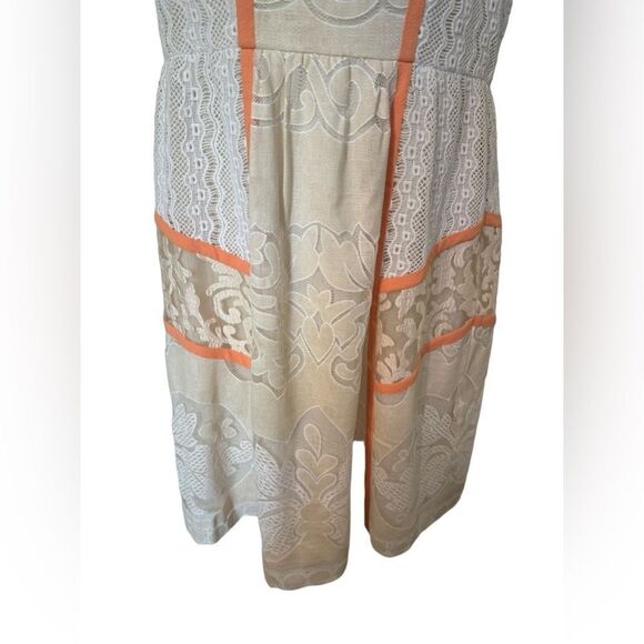 Anthropologie Champagne & Strawberry Lace Mini Dress - Picture 5 of 7